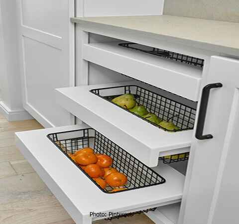 Stylish kitchen storage solutions from ASASA Kitchens maximizing space.