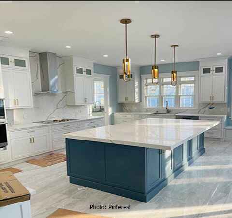 Custom kitchen island design by ASASA Kitchens featuring modern finishes.